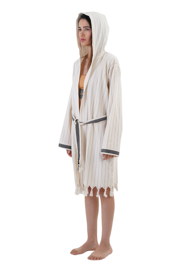 Marmaris Hooded Cotton Bath Robe, Nightwear, Dressing Gown – Bild 3