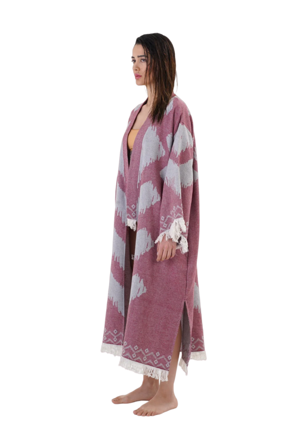 Kehribar Cotton Bath Robe, Nightwear, Dressing Gown – Image 3