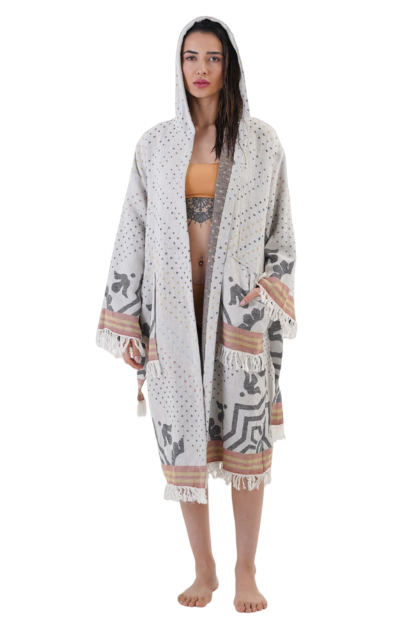 Halikarnas Hooded Cotton Bath Robe, Nightwear, Dressing Gown