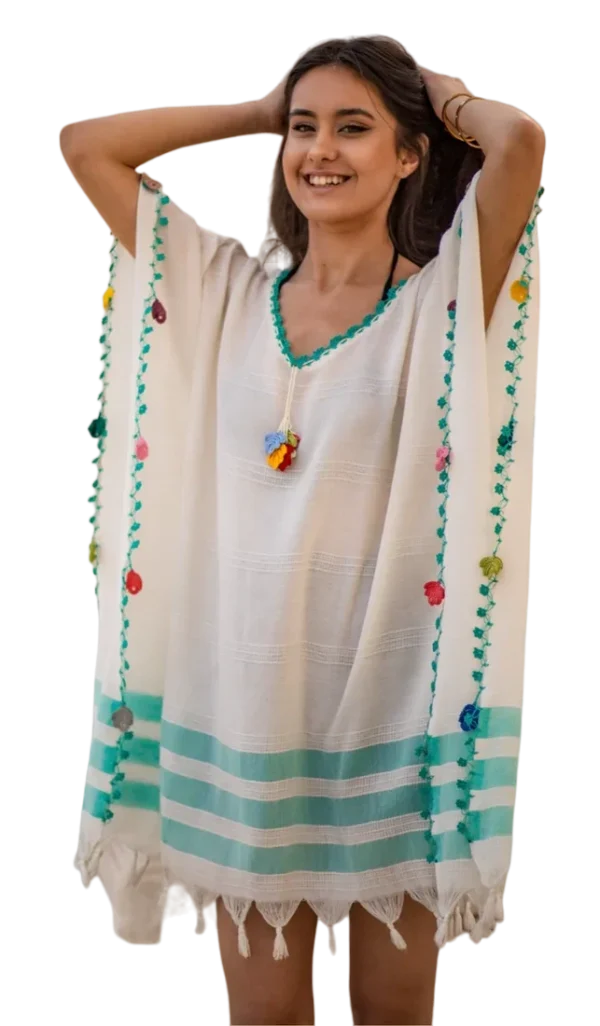 Women Summer Swimwear Beachwear Bikini Beach Cover Up Handmade Shirt Tunic Dress